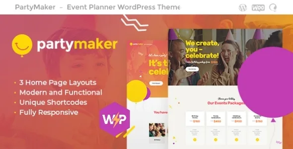 partymaker event planner wedding agency wordpress theme 1