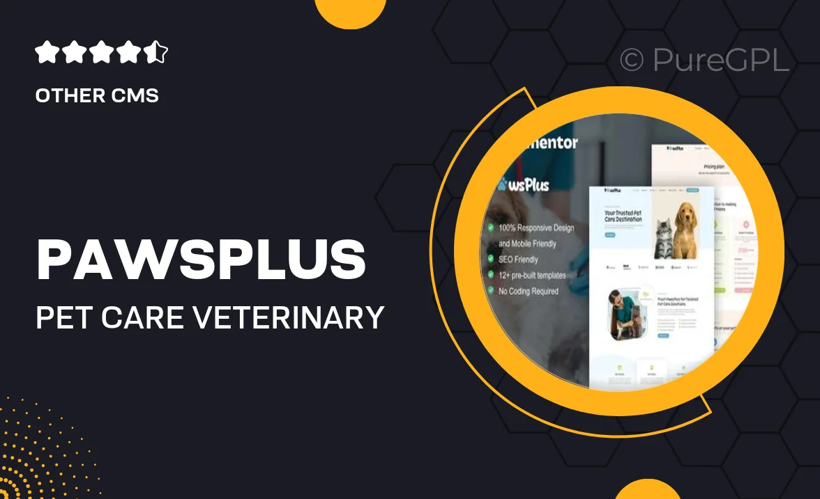 PawsPlus – Pet Care & Veterinary Elementor Template Kit