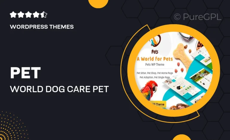 Pet World – Dog Care & Pet Shop WordPress Theme