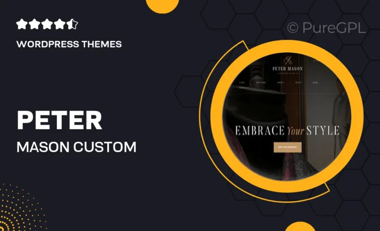 peter mason custom tailoring and clothing store wordpress theme
