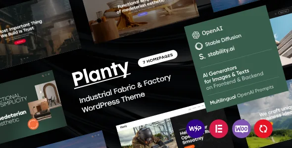 Planty – Industrial Fabric & Factory WordPress Theme