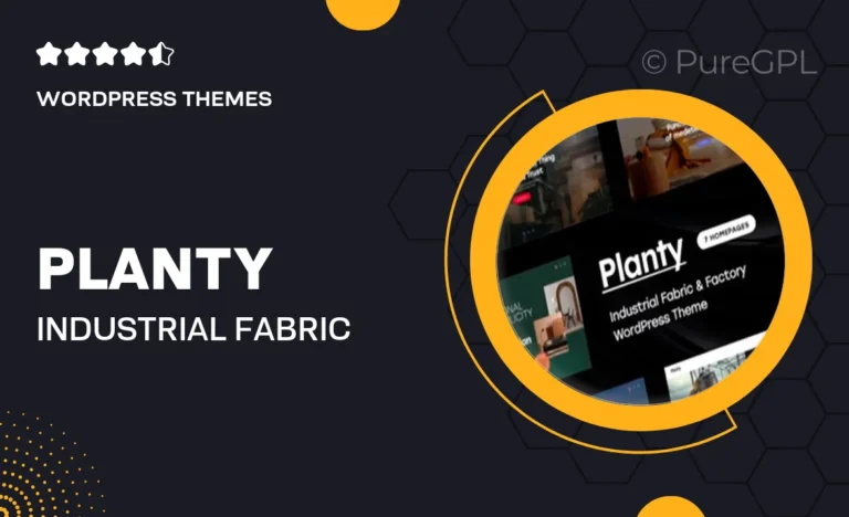 planty industrial fabric factory wordpress theme