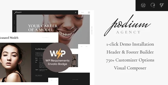 podium fashion model agency wordpress theme 1