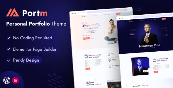 portm personal portfolio wordpress theme 1