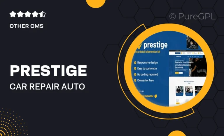 prestige car repair auto detailing service elementor template kit