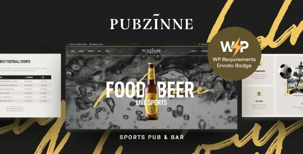 pubzinne sports bar pub wordpress theme 1
