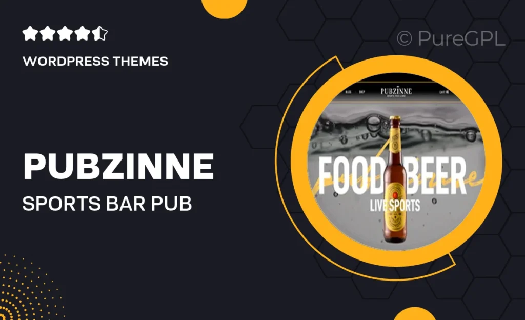 Pubzinne – Sports Bar & Pub WordPress Theme 2 Pubzinne – Sports Bar & Pub WordPress Theme