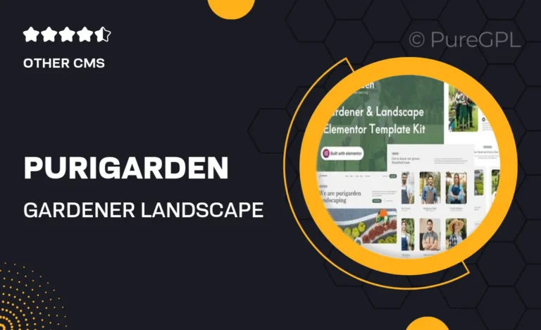 purigarden gardener landscape elementor pro template kit