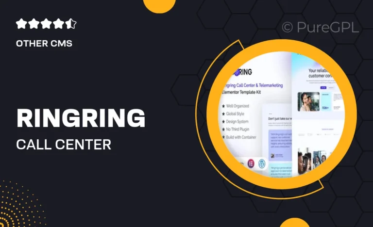 ringring call center telemarketing elementor template kit