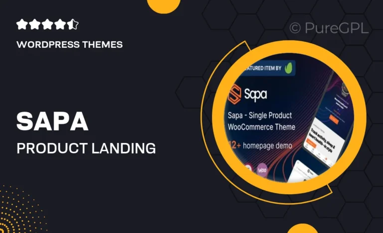 sapa product landing page woocommerce theme
