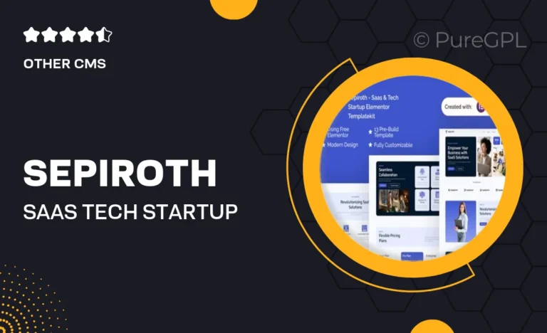 sepiroth saas tech startup elementor template kit