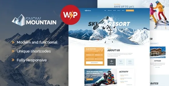 snow mountain ski resort snowboard school wordpress theme 1