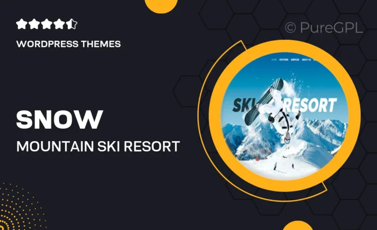snow mountain ski resort snowboard school wordpress theme