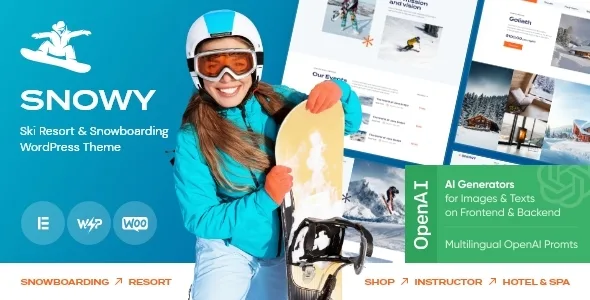snowy ski resort snowboarding wordpress theme 1