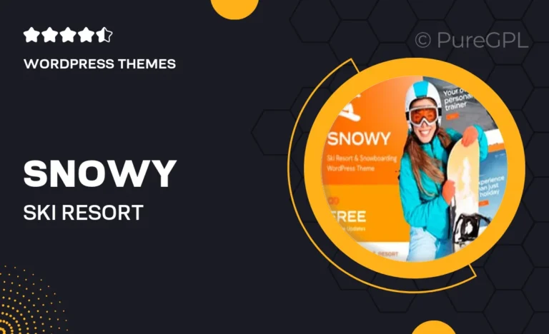 snowy ski resort snowboarding wordpress theme