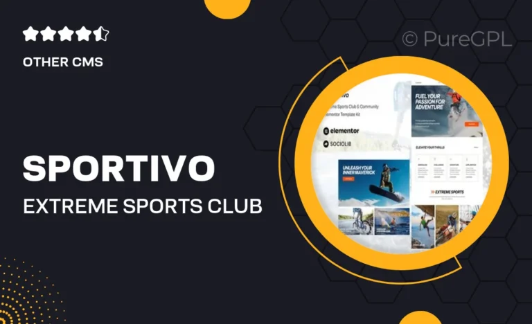 sportivo extreme sports club community elementor template kit