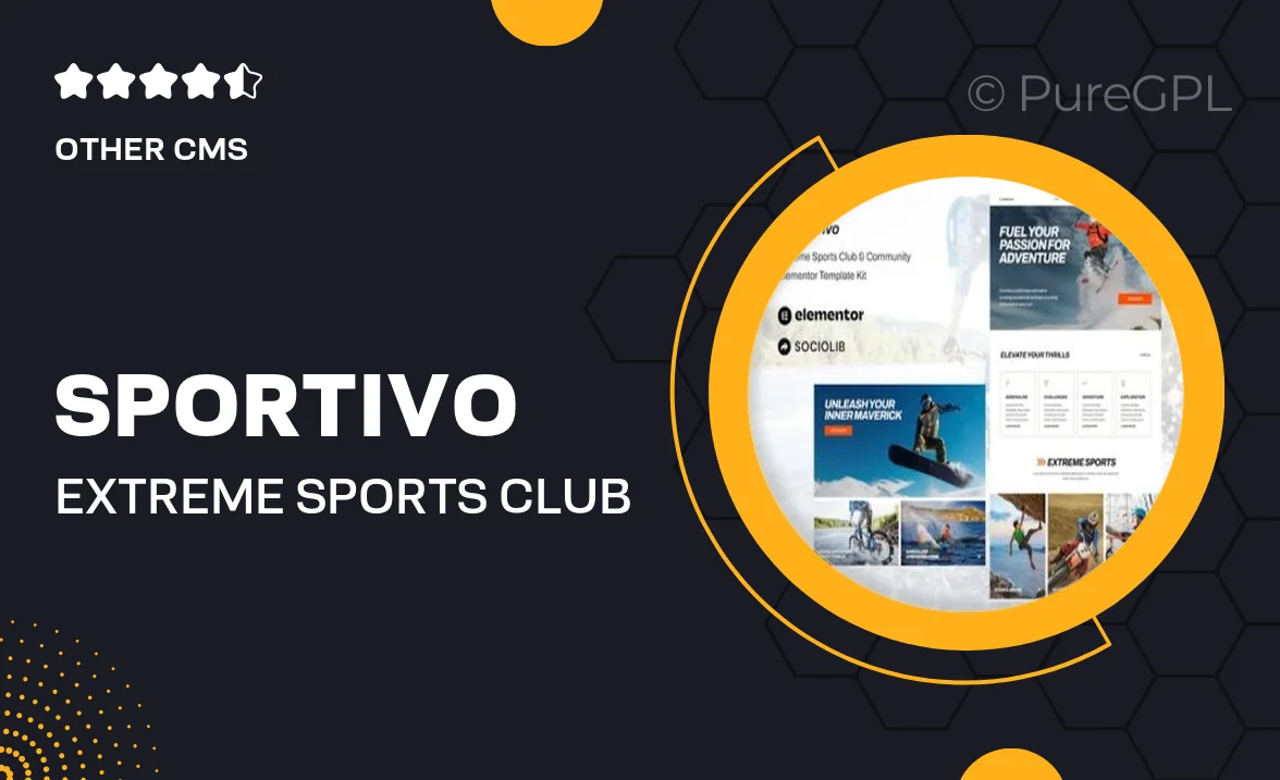 Sportivo – Extreme Sports Club Community Elementor Template Kit