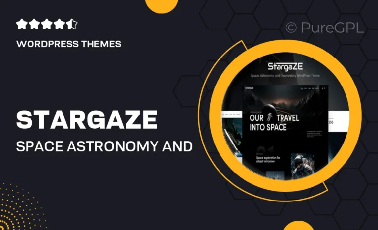stargaze space astronomy and observatory wordpress theme