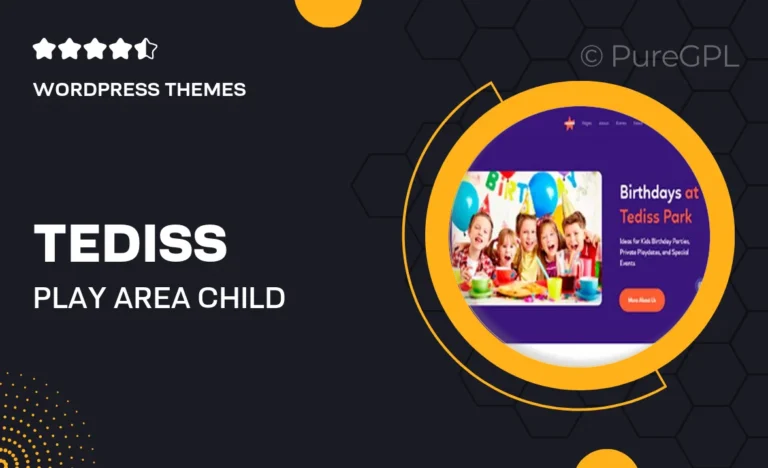 tediss play area child care center wordpress theme