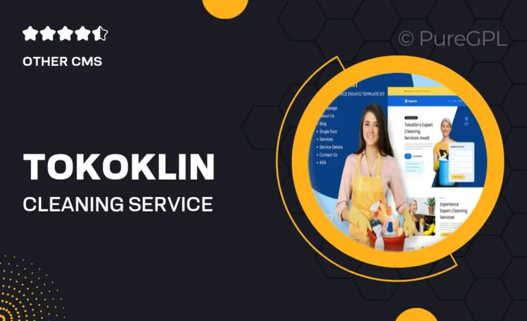 tokoklin cleaning service business elementor template kit