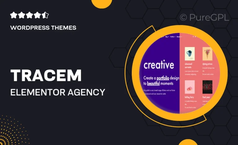 tracem elementor agency portfolio wordpress theme