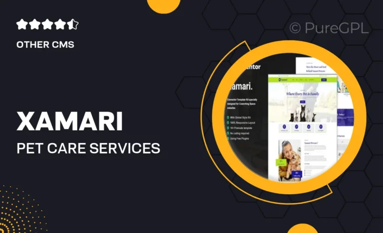 xamari pet care services elementor template kit