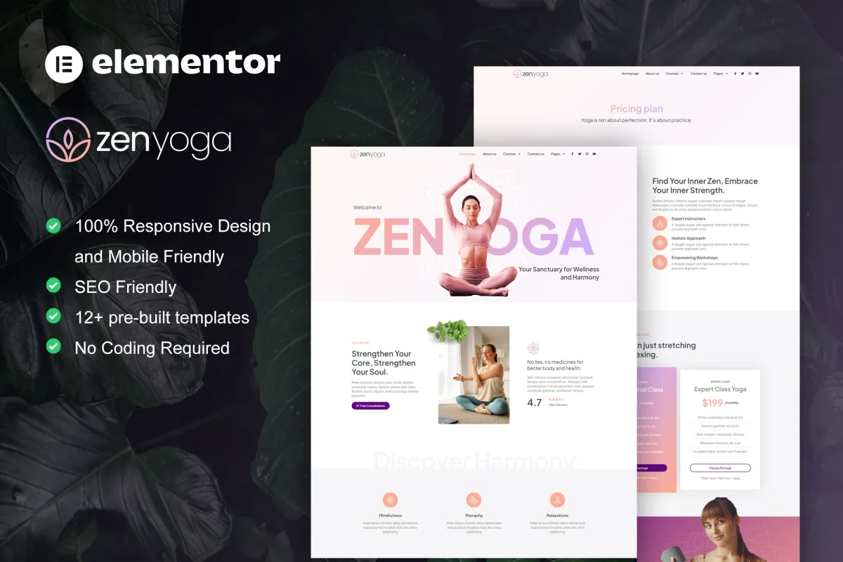 Zenyoga – Yoga & Meditation Elementor Template Kit