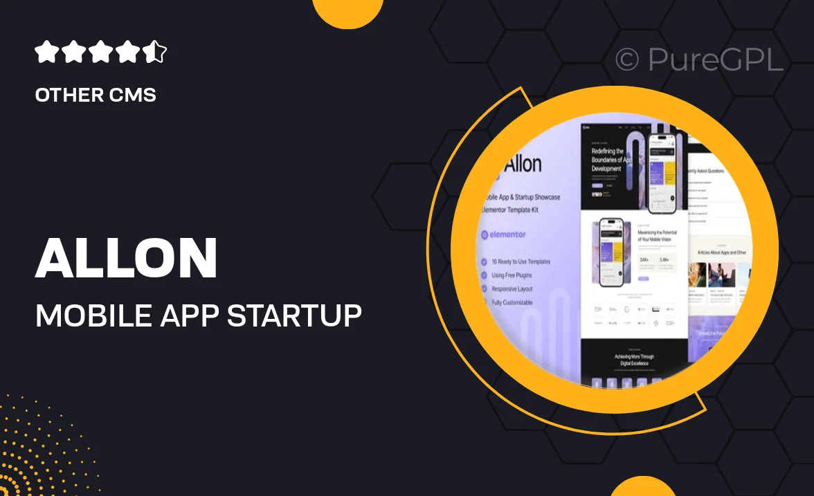 Allon – Mobile App & Startup Showcase Elementor Template Kit