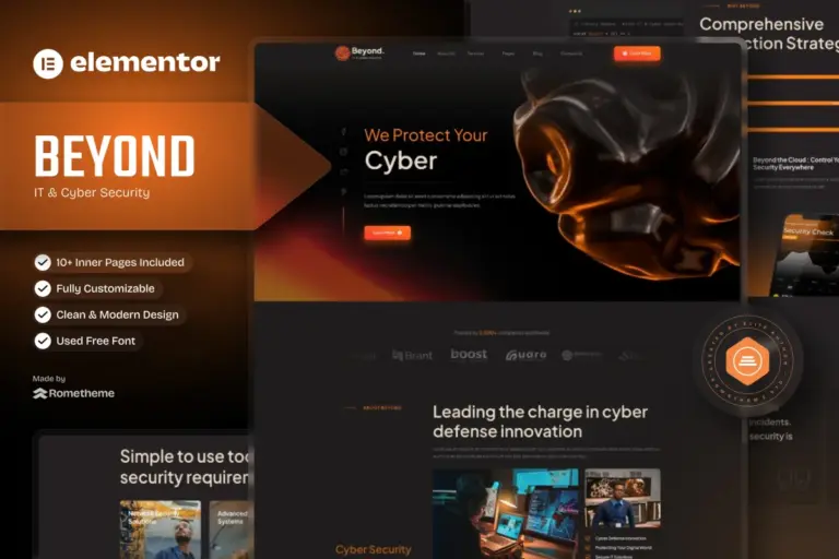 beyond it cyber security elementor template kit