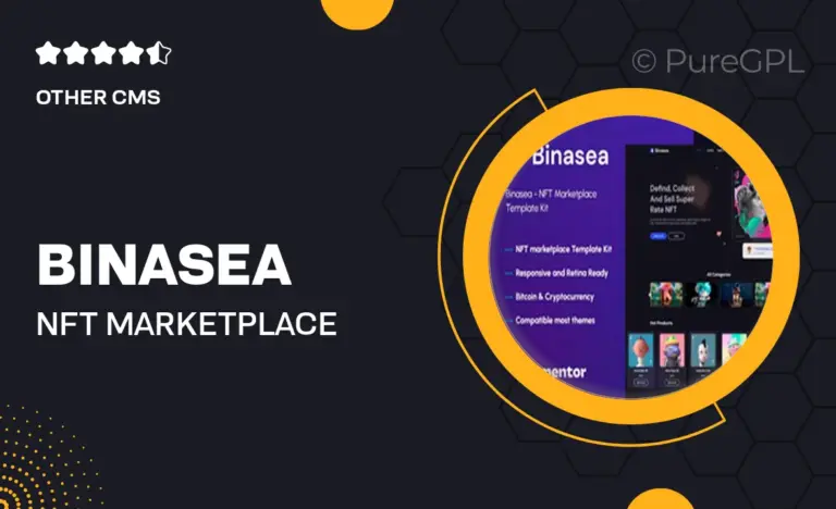 binasea nft marketplace elementor template kit