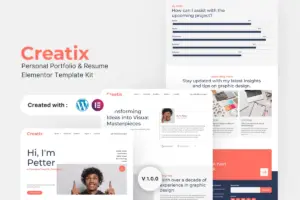 Creatix – Personal Portfolio & Resume Elementor Template Kit