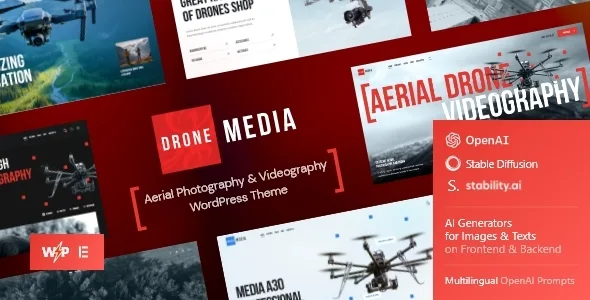 drone media aerial photography videography wordpress theme elementor 1