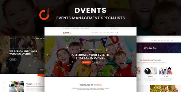 dvents events management companies and agencies wordpress theme 1