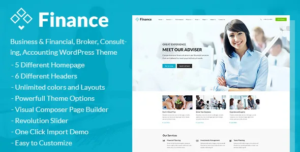 finance business financial broker consulting accounting wordpress theme 1
