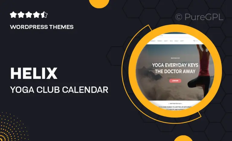 helix yoga club calendar wordpress theme