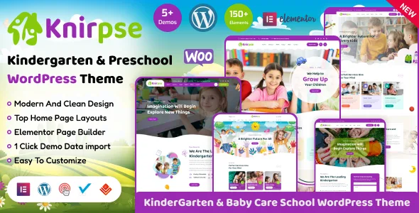 knirpse kindergarten baby care wordpress theme 1