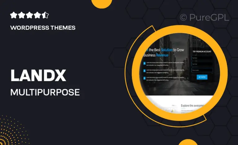 landx multipurpose wordpress theme software application landing pages builder for marketing agency
