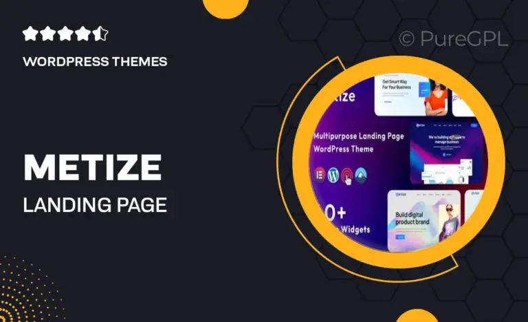 metize landing page wordpress theme
