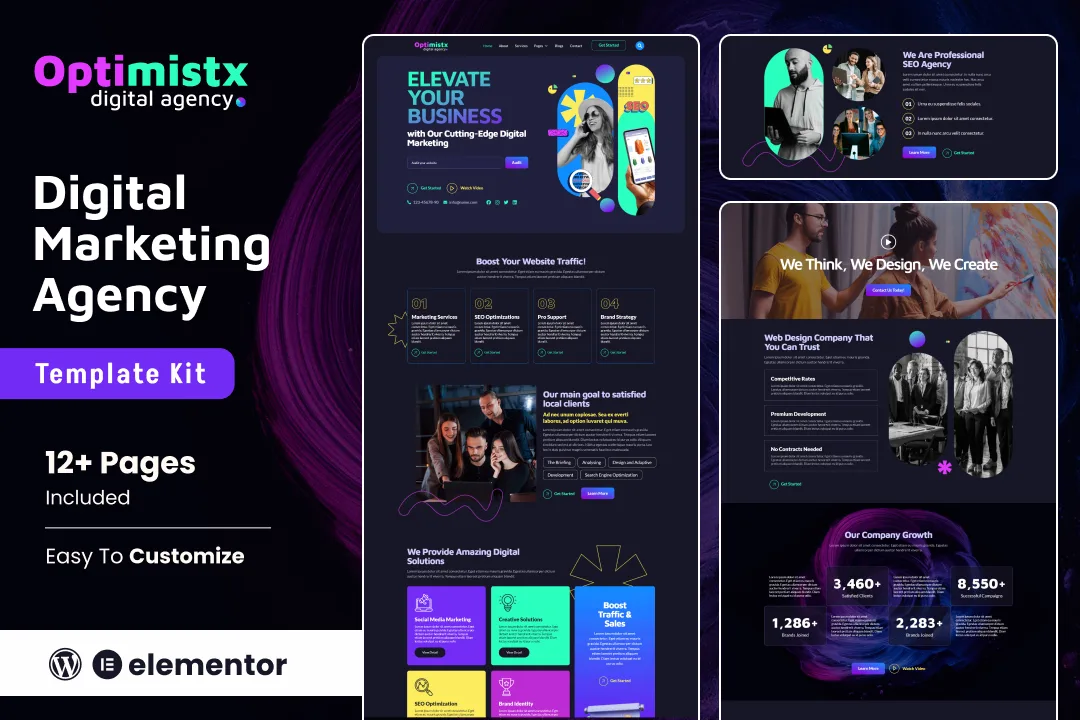 Optimistx – SEO & Digital Agency Elementor Template Kit