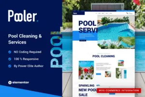Pooler – Swimming Pool Cleaning Services Elementor Pro Template Kit