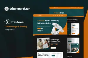 Printees – T-shirt Design & Printing Elementor Template Kit