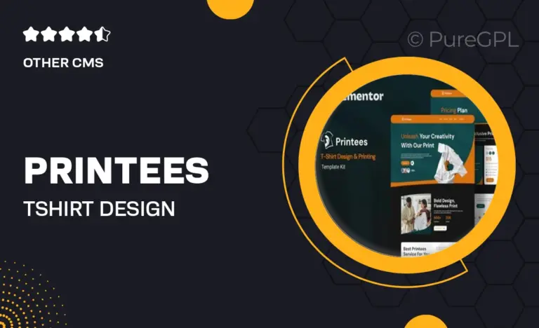 printees t shirt design printing elementor template kit