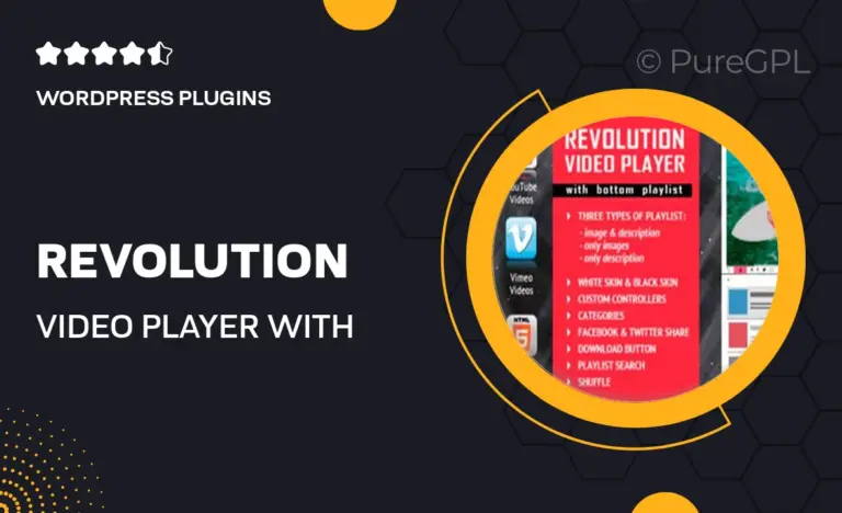 revolution video player with bottom playlist youtube vimeo self hosted support
