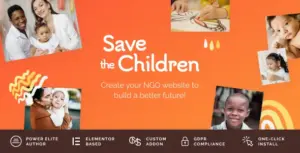 Save the Children – Charity WordPress Theme With Donations