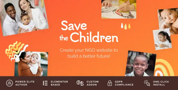 save the children charity wordpress theme with donations 1