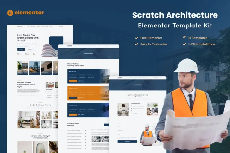 scratch architecture company elementor template kit 1