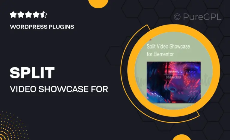 split video showcase for elementor