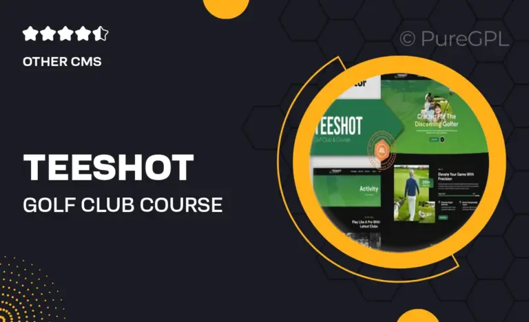 teeshot golf club course elementor template kit
