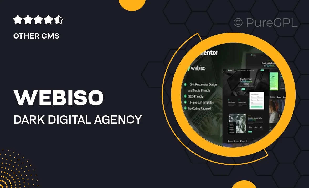 Webiso – Dark Digital Agency Elementor Template Kit