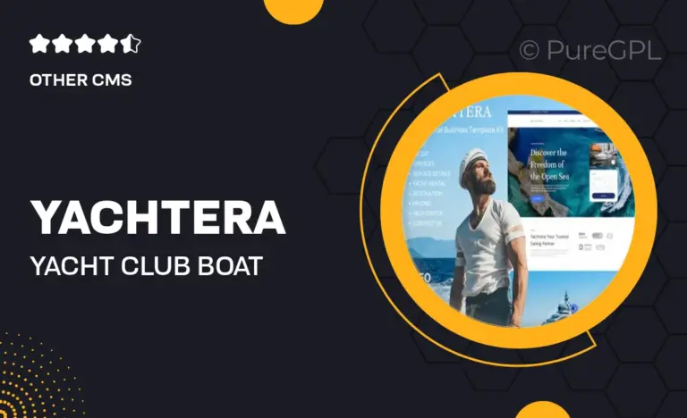 yachtera yacht club boat rental elementor template kit